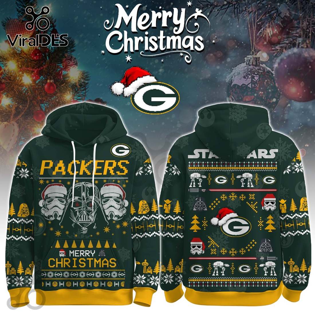 Green Bay Packers Merry Christmas The Force Edition Hoodie 2025 Green Bay Packers Merry Christmas The Force Edition Hoodie 2025