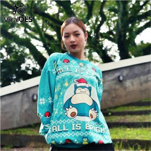 All is Calm All Bright Snorlax Pokemon Ugly Sweater 2025