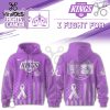 Minnesota Wild Hockey Fights Cancer Purple Ribbon Hoodie