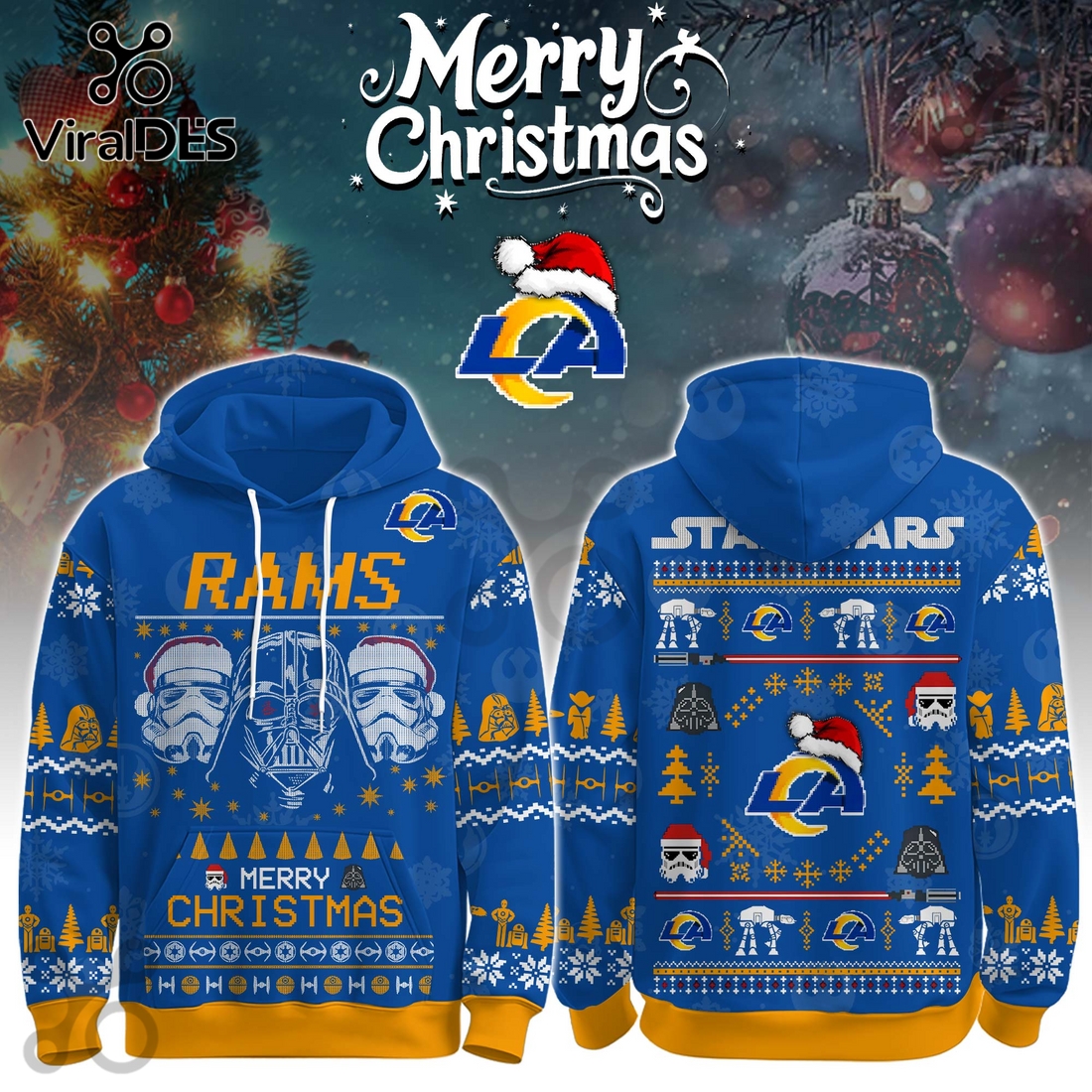 Los Angeles Rams Merry Christmas The Force Edition Hoodie 2025 Los Angeles Rams Merry Christmas The Force Edition Hoodie 2025