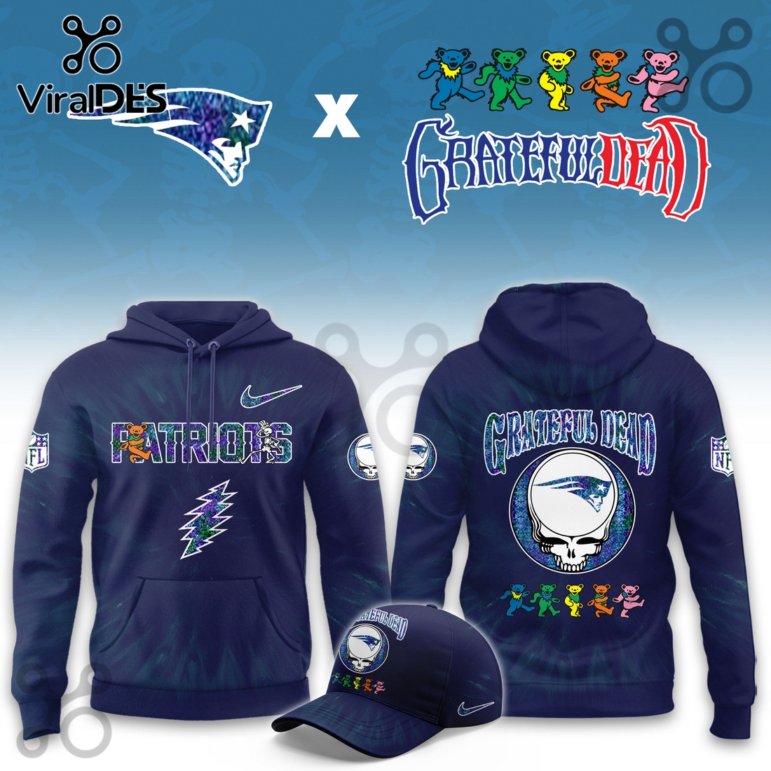 New England Patriots Grateful Dead Limited Hoodie 2025 New England Patriots Grateful Dead Limited Hoodie 2025