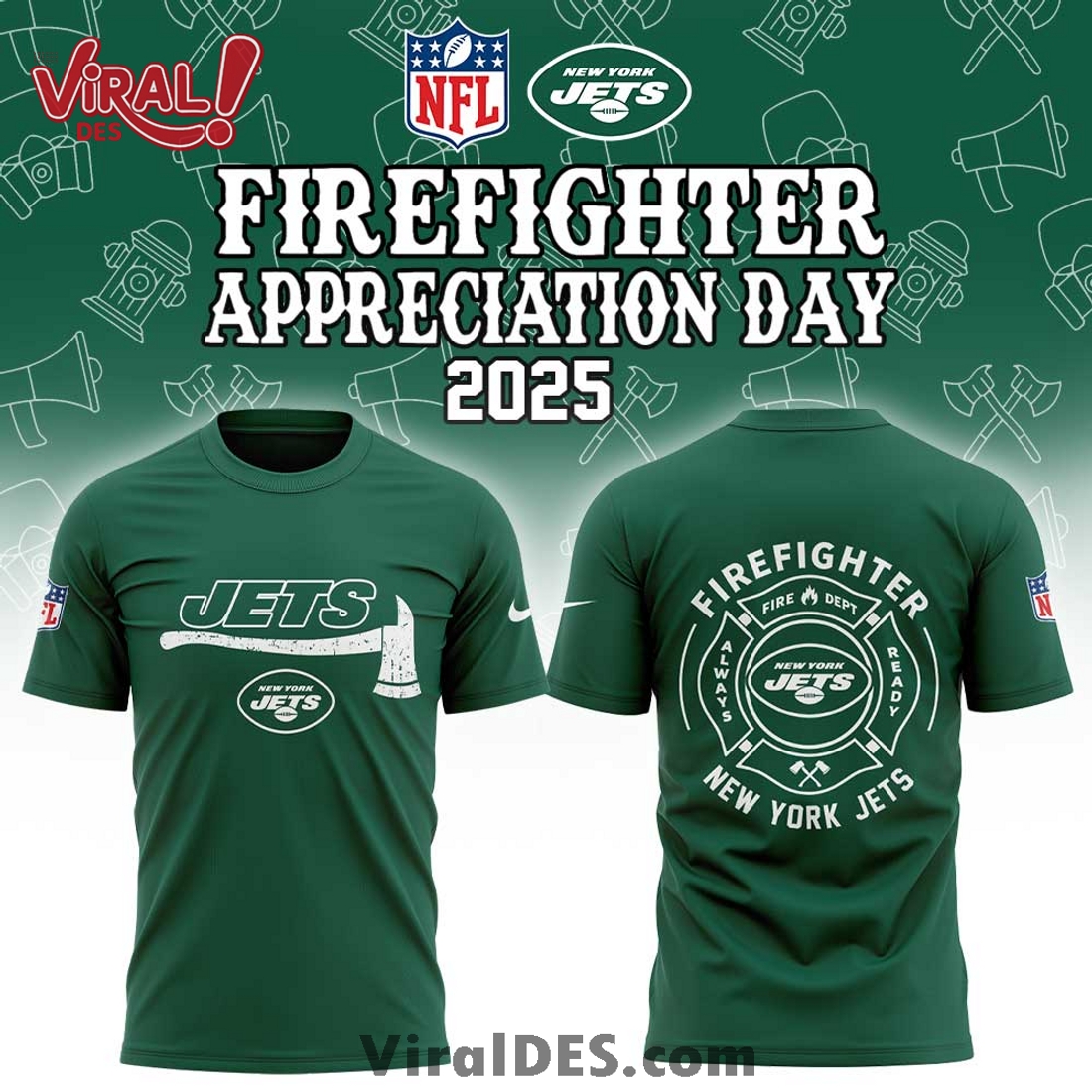 New York Jets 2025 Firefighter Application Day Hoodie