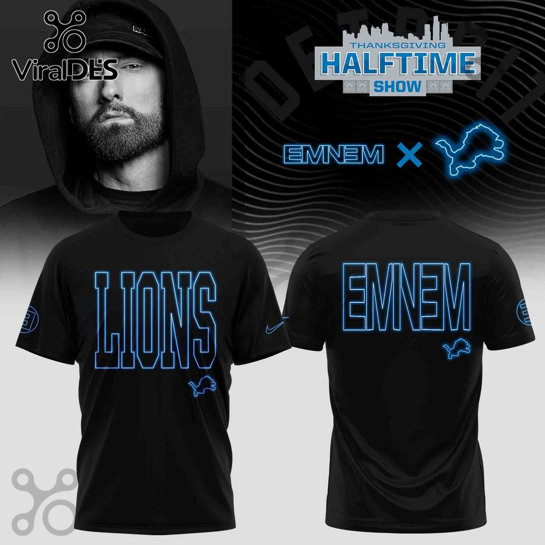 Premium Detroit Lions x Eminem Halftime Hoodie