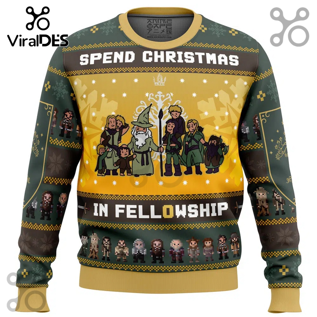 Spend Christmas in Fellowship The Lord of the Rings Ugly Sweater 2025 Spend Christmas in Fellowship The Lord of the Rings Ugly Sweater 2025