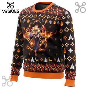 Fire Rengoku Demon Slayer Christmas Sweater