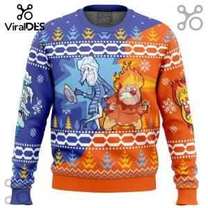 Heat and Snow Miser The Year Without a Santa Claus Ugly Sweater 2025