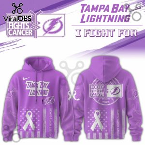 Tampa Bay Lightning Hockey Fights Cancer Purple Ribbon Hoodie