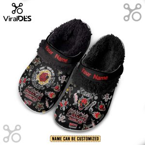 Stranger Things Custom Fleece Crocs Crocband Clogs – Black