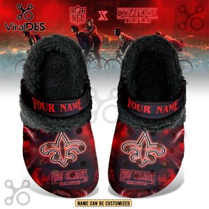 New Orleans Saints x Stranger Things Fleece Crocs Crocband
