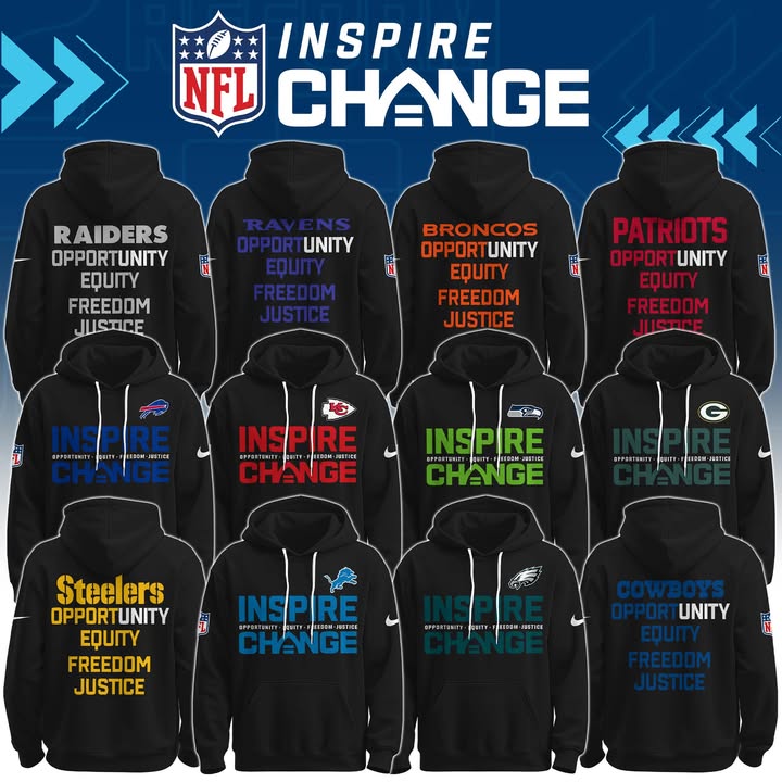 NFL Inspire Change collection hoodies with multiple team options available on Viraldes