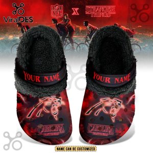 Carolina Panthers x Stranger Things Fleece Crocs Crocband