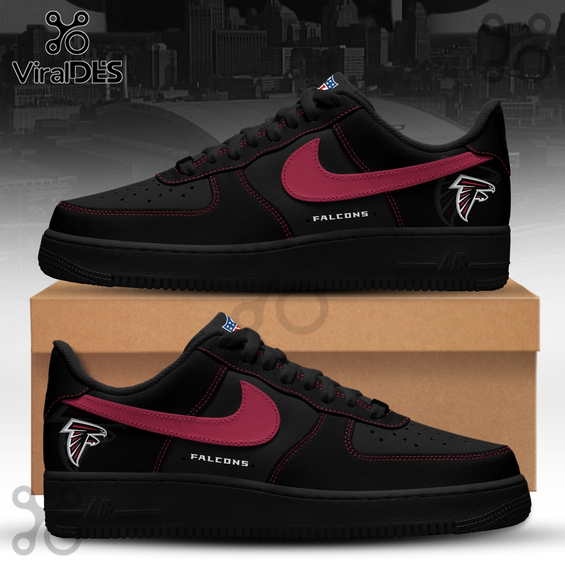 Atlanta Falcons Blackout Nike Air Force 1 Atlanta Falcons Blackout Nike Air Force 1