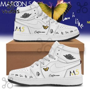 Maroon 5 Love Is Like Tour White Air Jordan 1 Sneakers