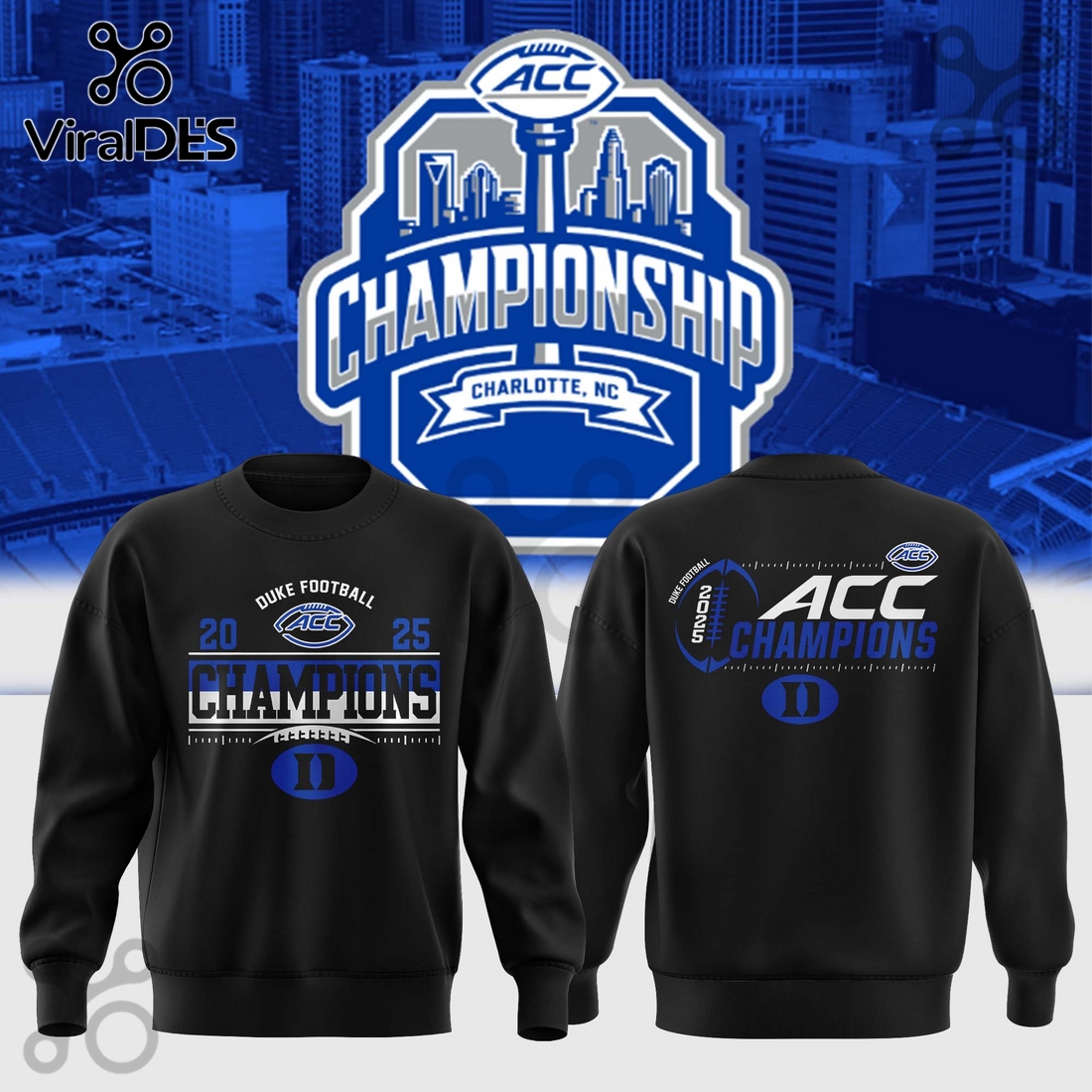 Duke Blue Devils Football 2025 Champions Black Hoodie Duke Blue Devils Football 2025 Champions Black Hoodie