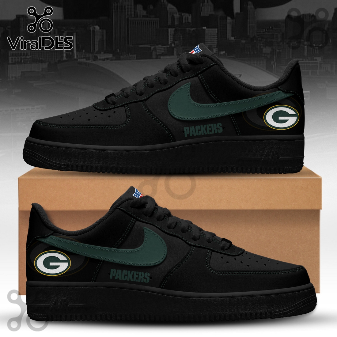 Green Bay Packers Blackout Nike Air Force 1