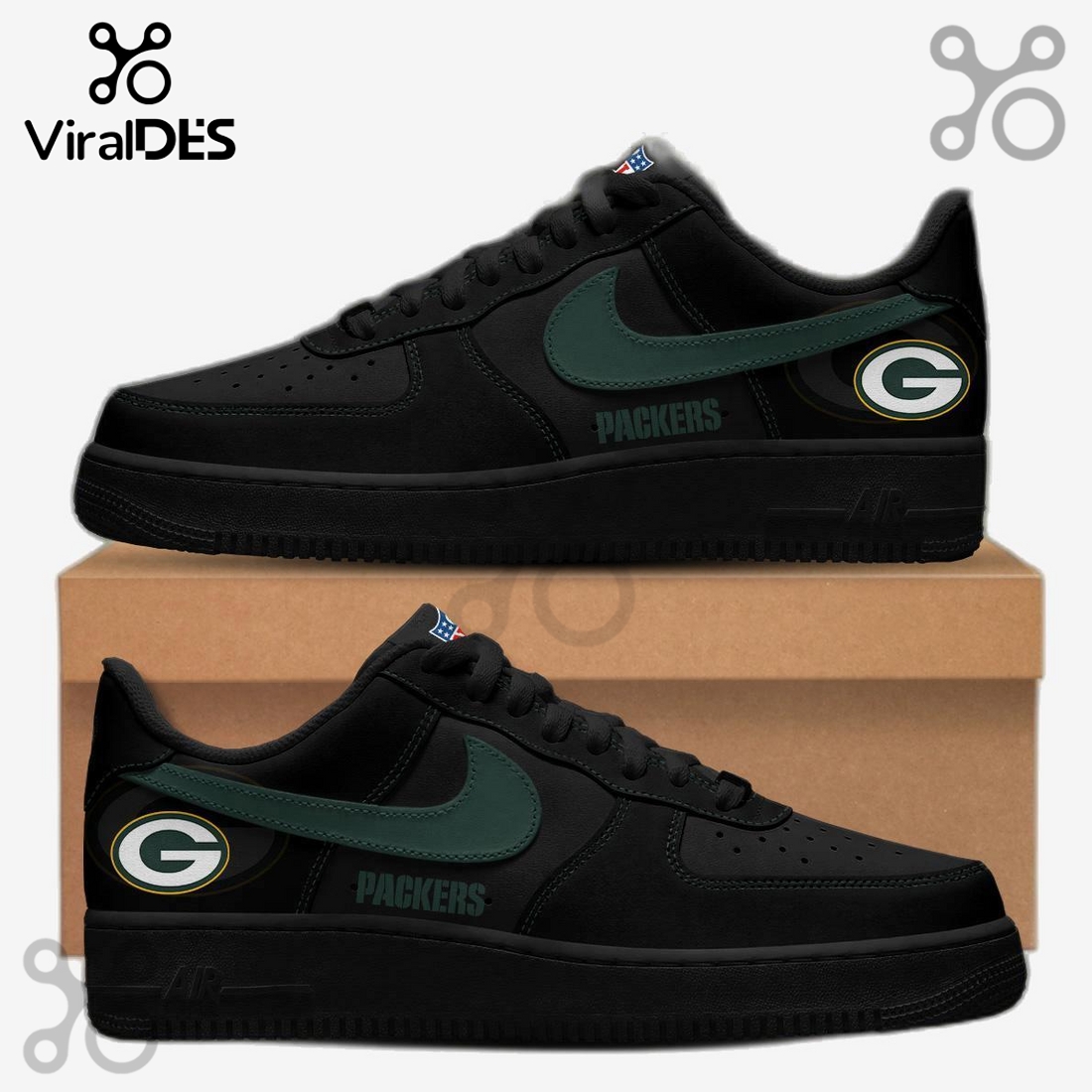 Green Bay Packers Blackout Nike Air Force 1