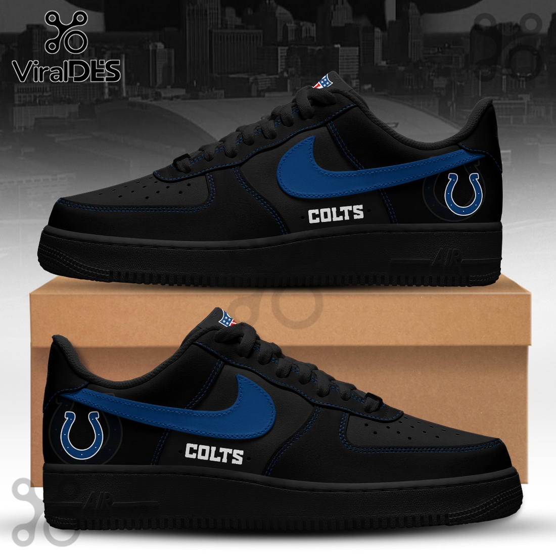Indianapolis Colts Blackout Nike Air Force 1