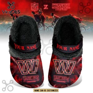 Washington Commanders x Stranger Things Fleece Crocs Crocband Washington Commanders x Stranger Things Fleece Crocs Crocband