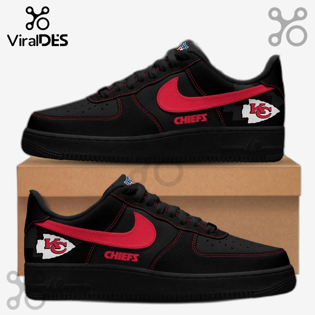 Kansas City Chiefs Blackout Nike Air Force 1