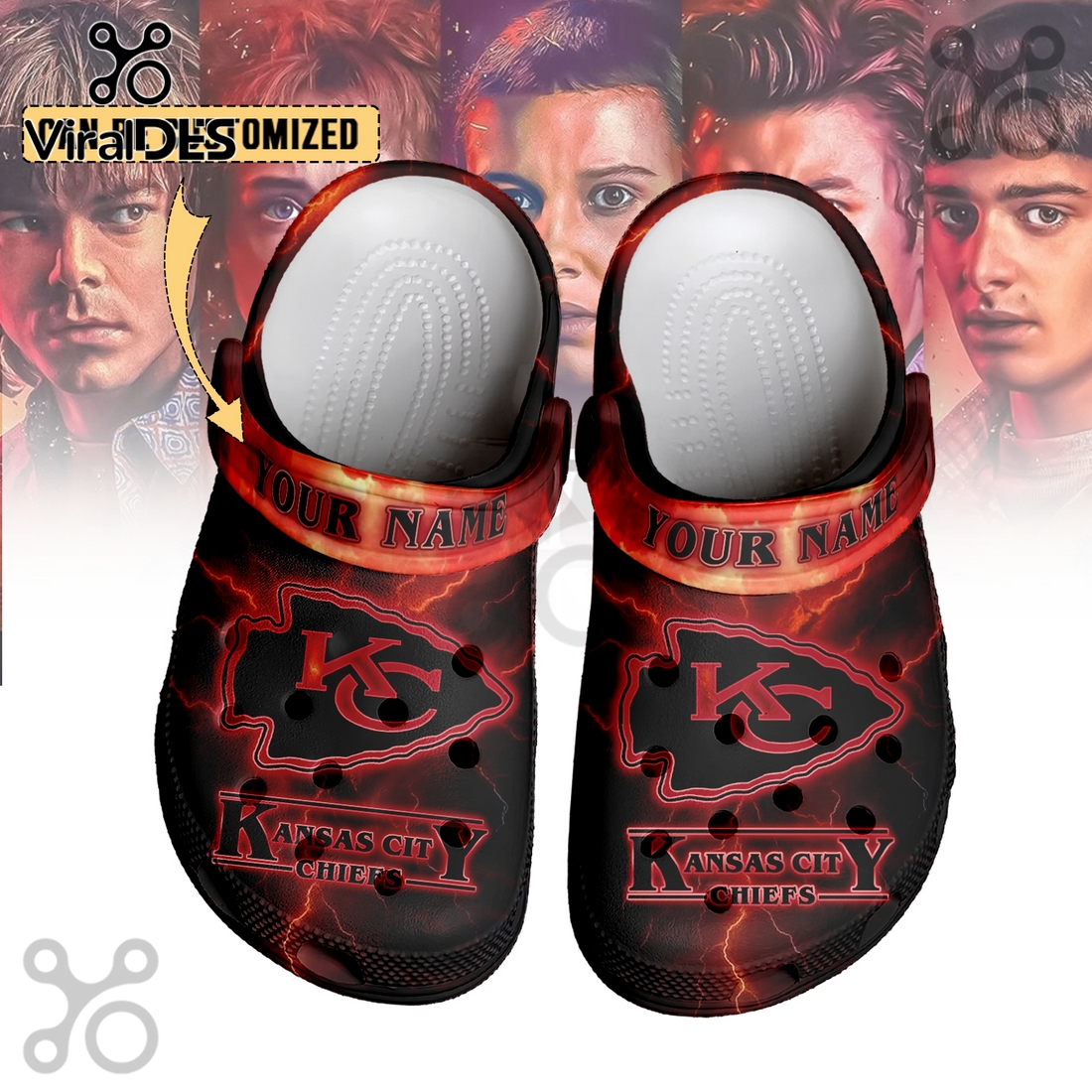 Kansas City Chiefs x Stranger Things Crocs Crocband Clogs Kansas City Chiefs x Stranger Things Crocs Crocband Clogs