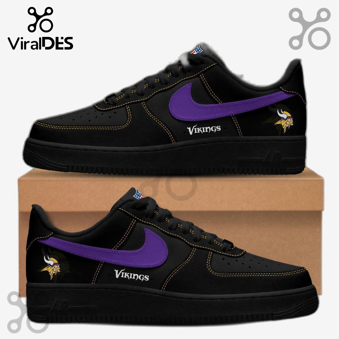 Minnesota Vikings Blackout Nike Air Force 1