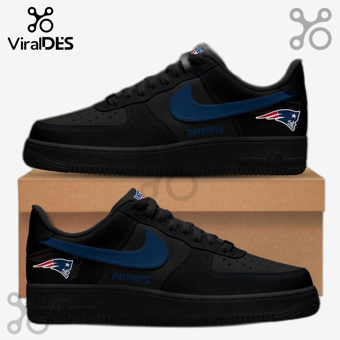 New England Patriots Blackout Nike Air Force 1