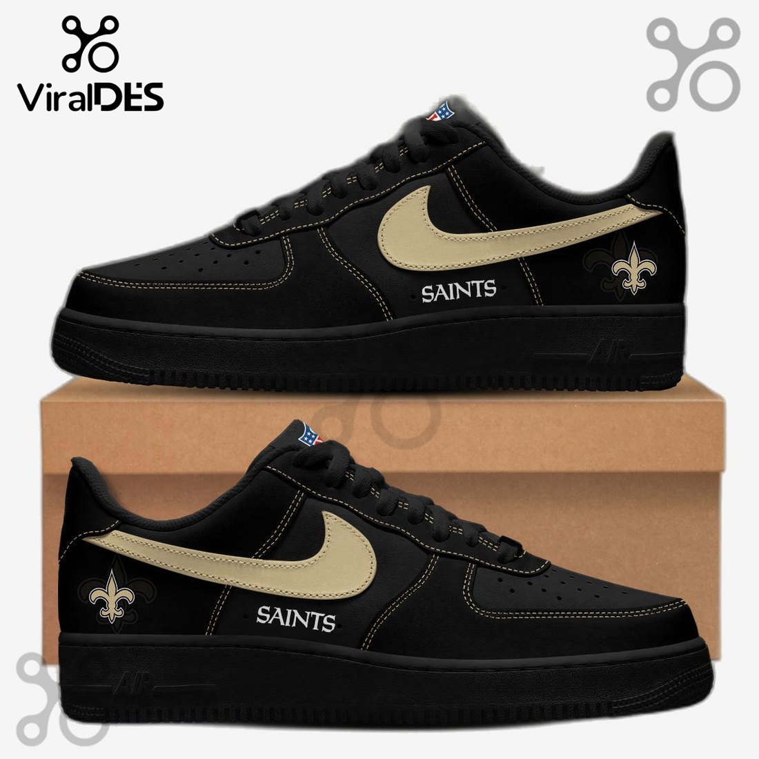 New Orleans Saints Blackout Nike Air Force 1