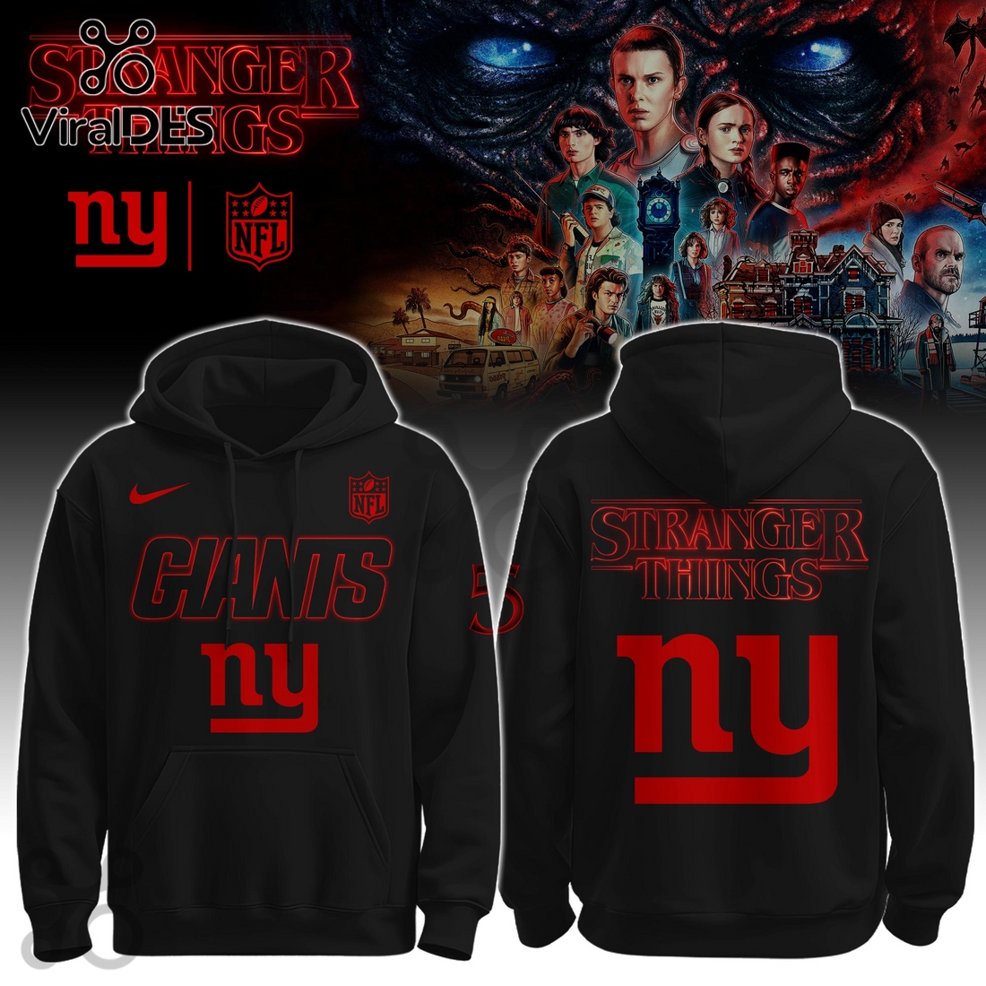 New York Giants NFL Stranger Things Limited Edition Hoodie New York Giants NFL Stranger Things Limited Edition Hoodie