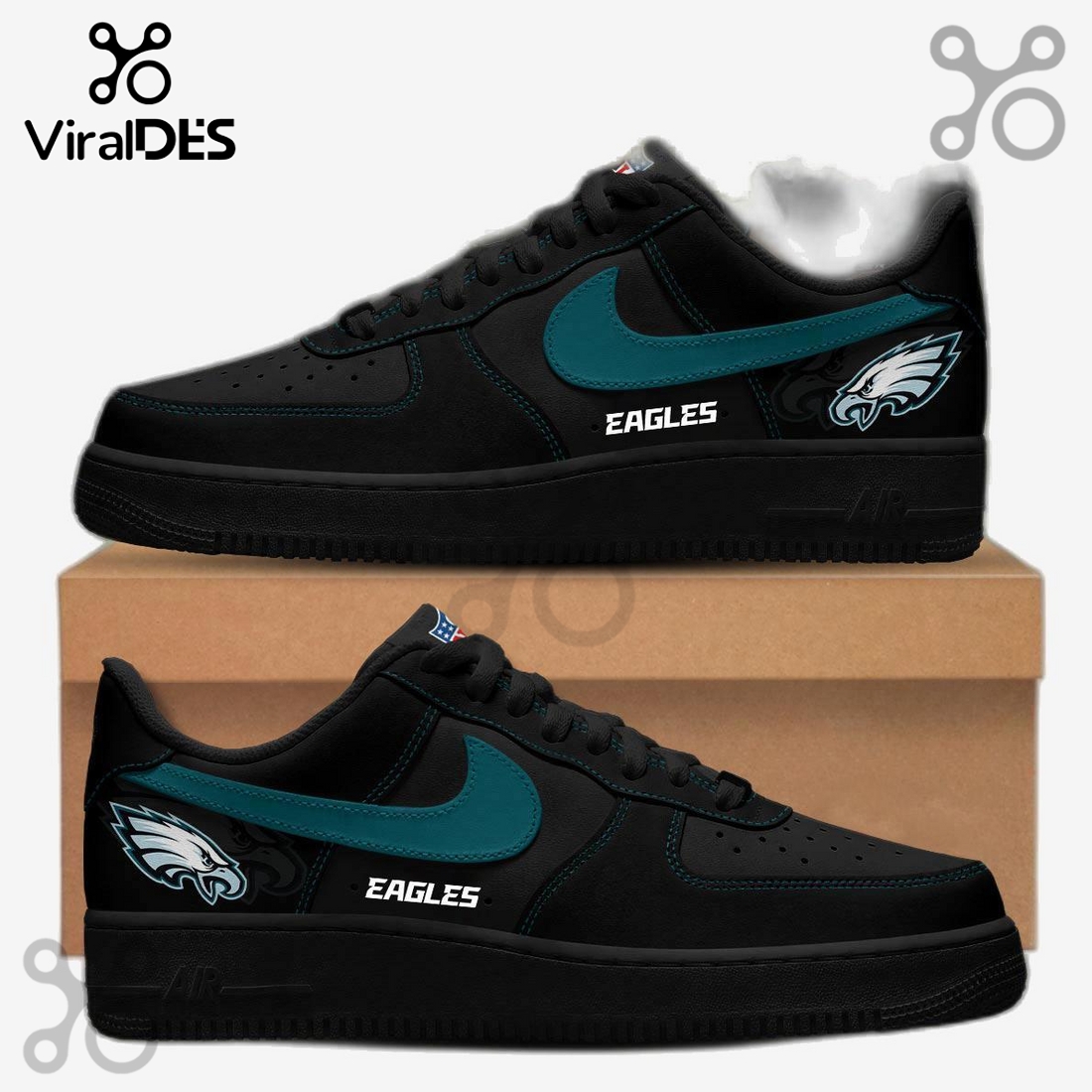 Philadelphia Eagles Blackout Nike Air Force 1 2025
