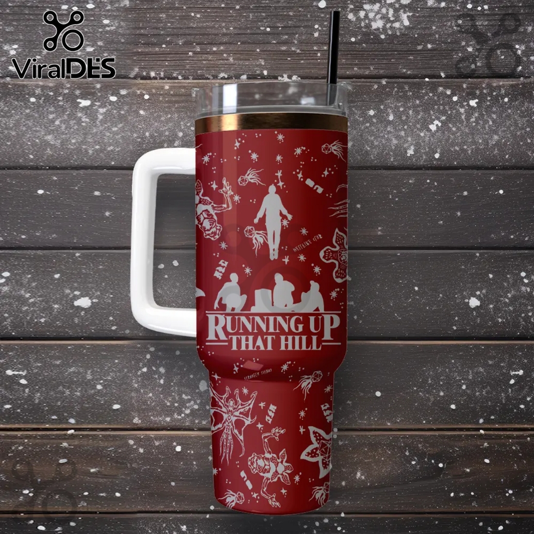 Running up That Hill Stranger Things Red Stanley Tumbler Running up That Hill Stranger Things Red Stanley Tumbler