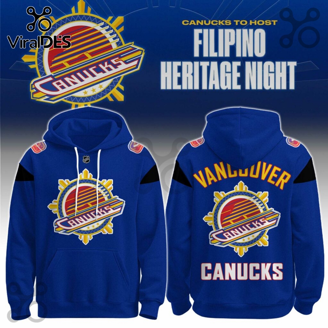 Vancouver Canucks Filipino Heritage 2026 Hoodie And Cap Vancouver Canucks Filipino Heritage 2026 Hoodie And Cap