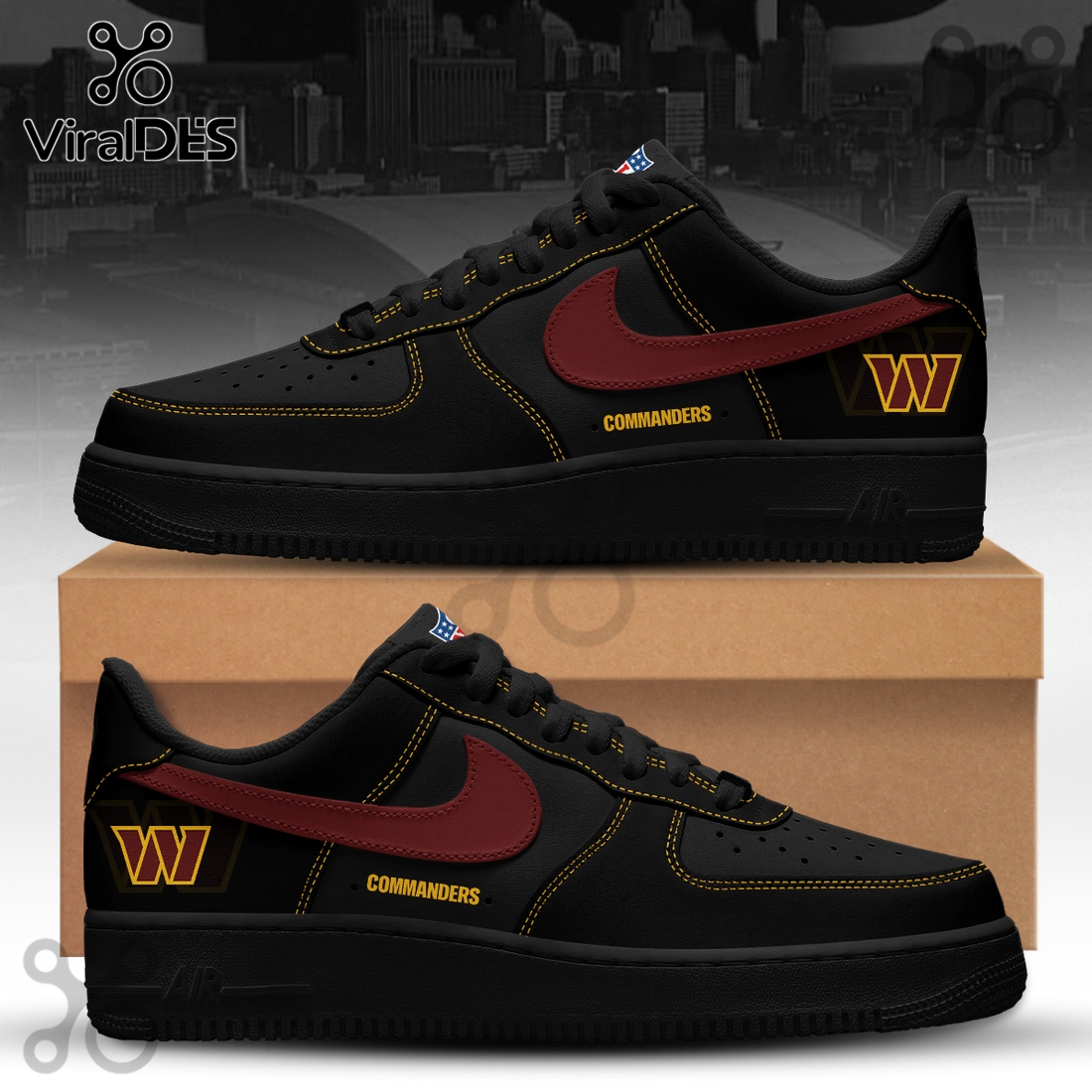 Washington Commanders Blackout Nike Air Force 1 Washington Commanders Blackout Nike Air Force 1