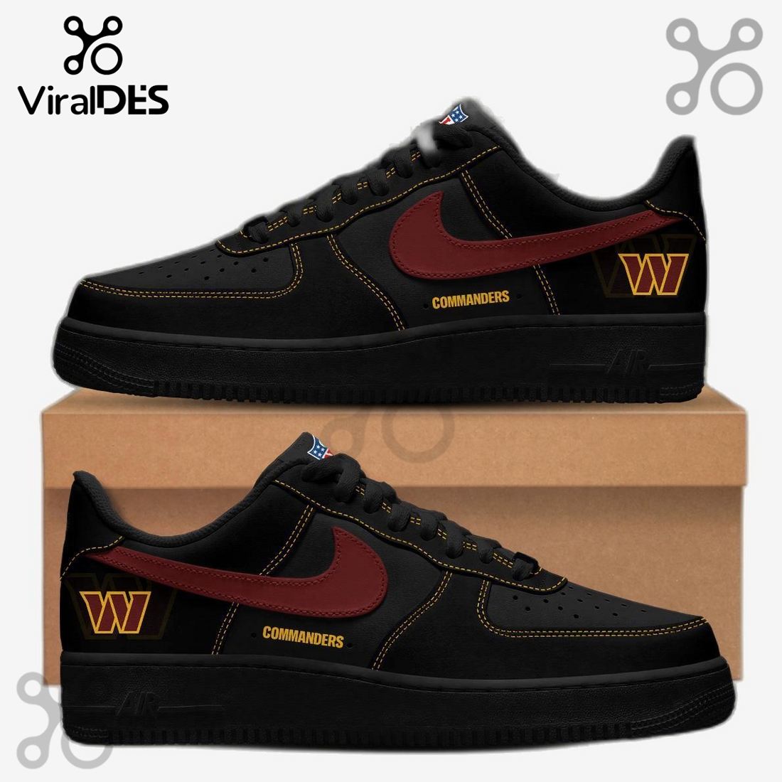 Washington Commanders Blackout Nike Air Force 1 Washington Commanders Blackout Nike Air Force 1