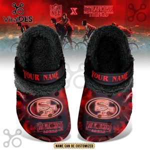 San Francisco 49ers x Stranger Things Fleece Crocs Crocband