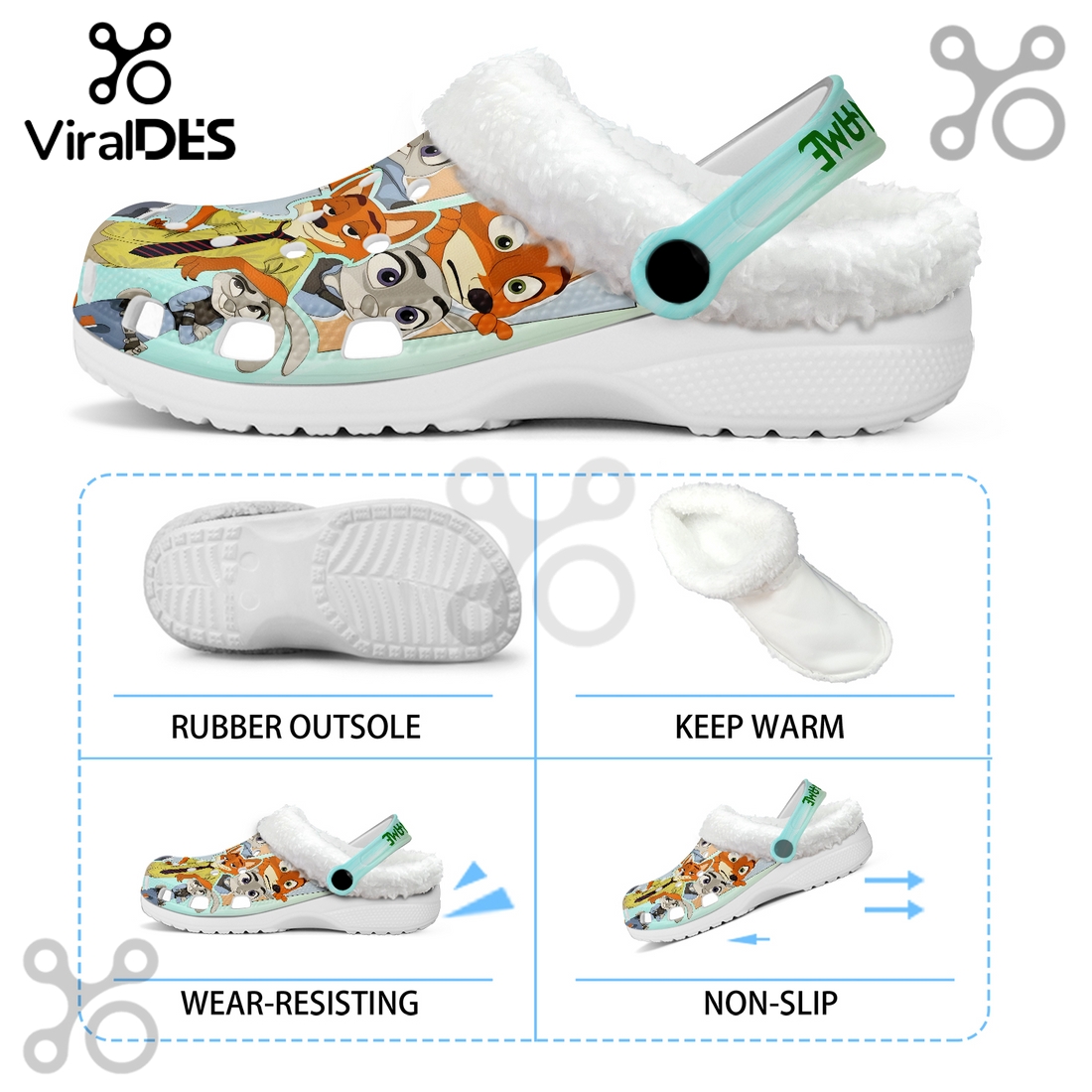 Zootopia 2 Fleece Crocs Crocband Clogs Zootopia 2 Fleece Crocs Crocband Clogs