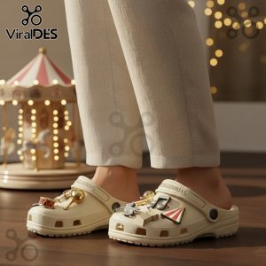 Musical Carousel Crocs Clogs with Charms - Premium footwear for music lovers!