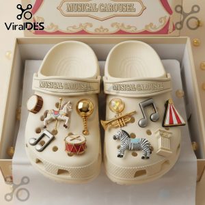 Musical Carousel Premium Crocs Clogs With Charms