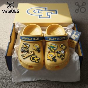 Premium Georgia Tech Football Crocs With Charms