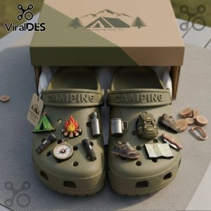 Camping Premium Crocs Clogs With Charms