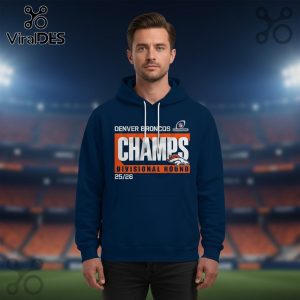 Denver Broncos 25 26 Play Off Champions Navy Hoodie