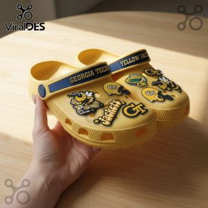 Premium Georgia Tech Football Crocs With Charms