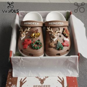 Reindeer Premium Crocs Clogs With Charms