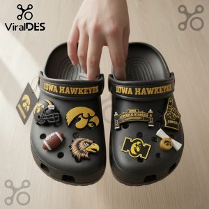 Premium Iowa Hawkeyes Crocs With Charms