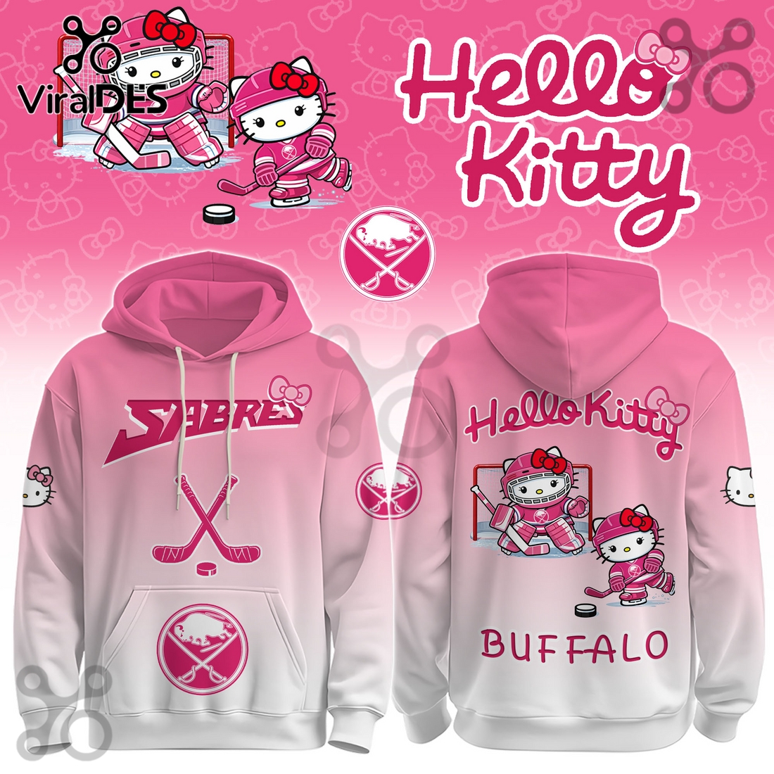 Buffalo Sabres NHL x Hello Kitty Hoodie And Joggers Buffalo Sabres NHL x Hello Kitty Hoodie And Joggers