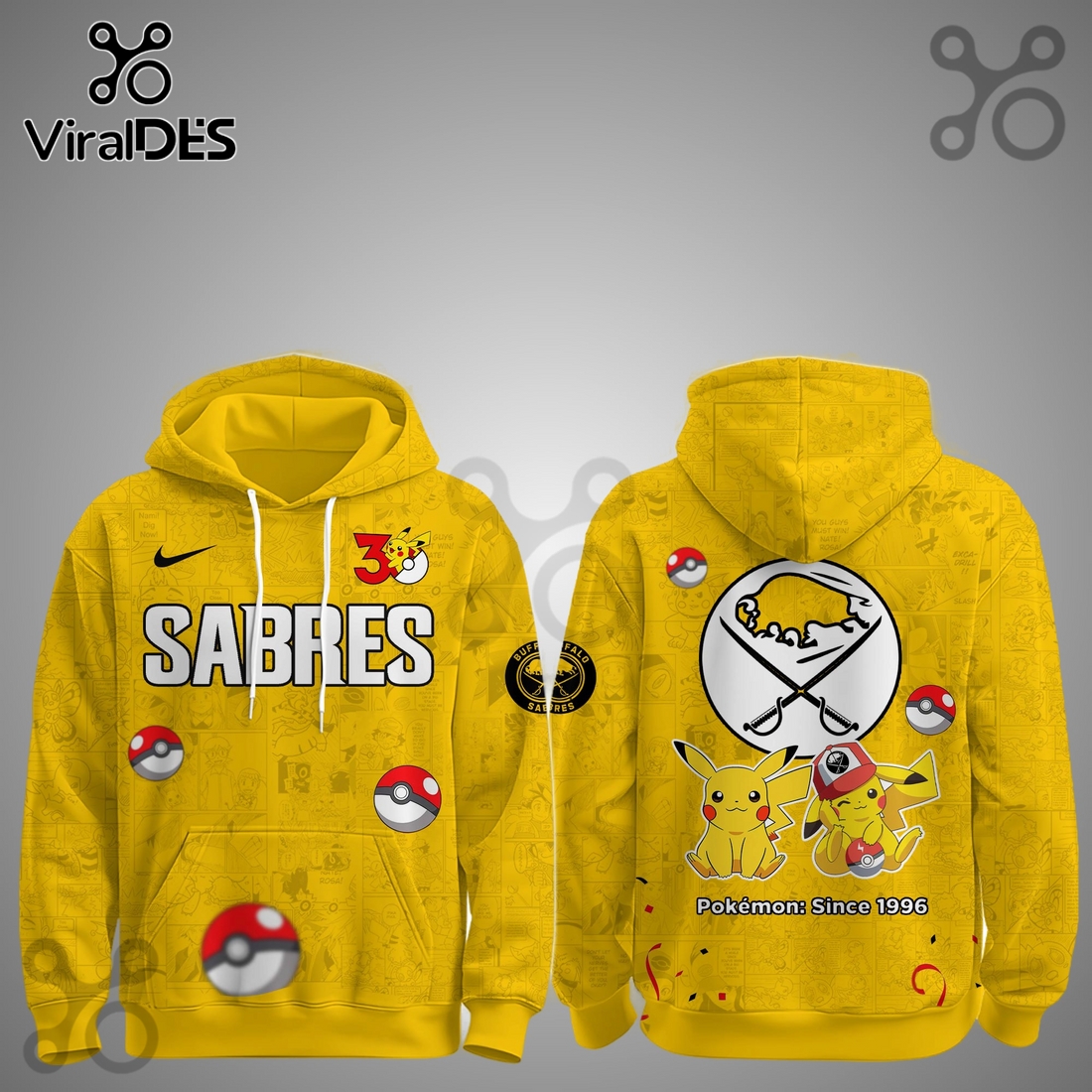 Buffalo Sabres NHL x Pokemon 30th Anniversary Hoodie And Joggers Buffalo Sabres NHL x Pokemon 30th Anniversary Hoodie And Joggers