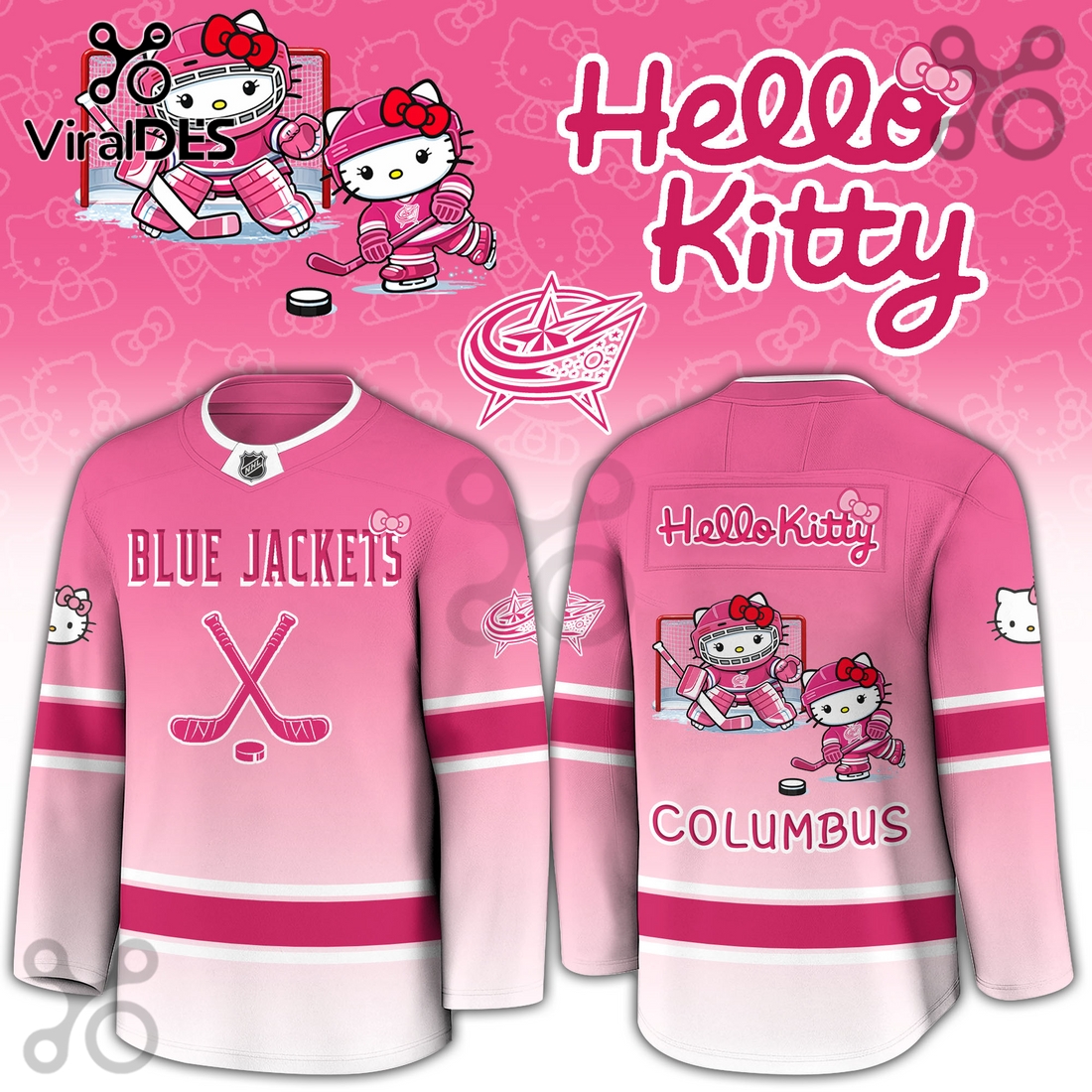 Columbus Blue Jackets NHL x Hello Kitty Hockey Jersey Columbus Blue Jackets NHL x Hello Kitty Hockey Jersey