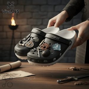 Game of Thrones Crocs with iconic house sigil charms. Show your allegiance in ultimate comfort!