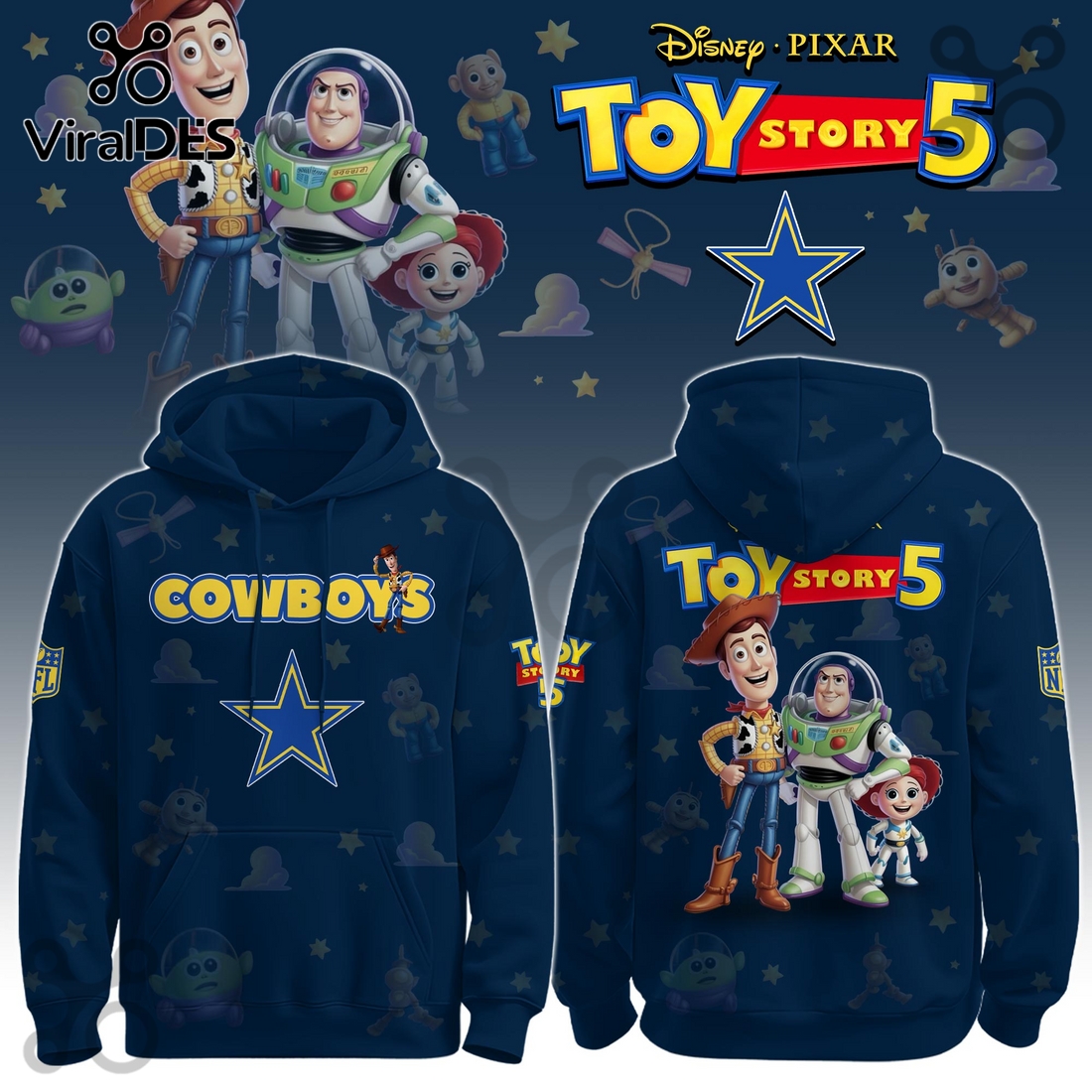 Dallas Cowboys NFL x Toy Story 5 Limited Hoodie And Joggers Dallas Cowboys NFL x Toy Story 5 Limited Hoodie And Joggers