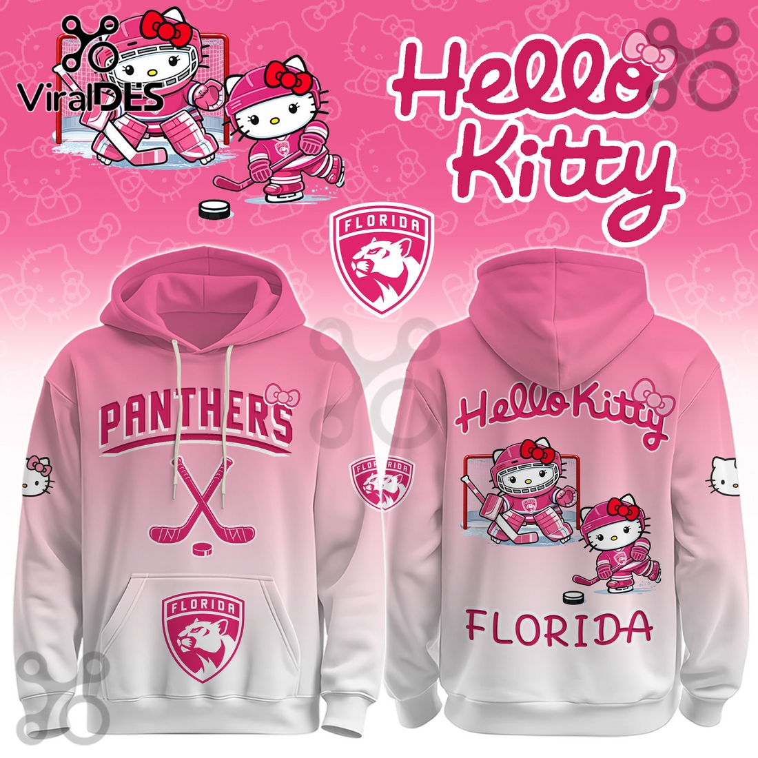 Florida Panthers NHL x Hello Kitty Hoodie And Joggers Florida Panthers NHL x Hello Kitty Hoodie And Joggers
