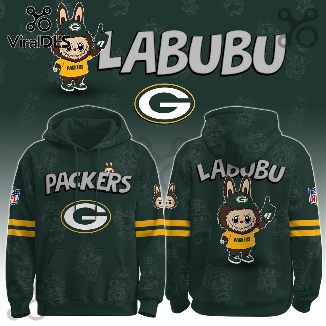 GB Packers NFL x Labubu Limited Edition Hoodie And Joggers GB Packers NFL x Labubu Limited Edition Hoodie And Joggers